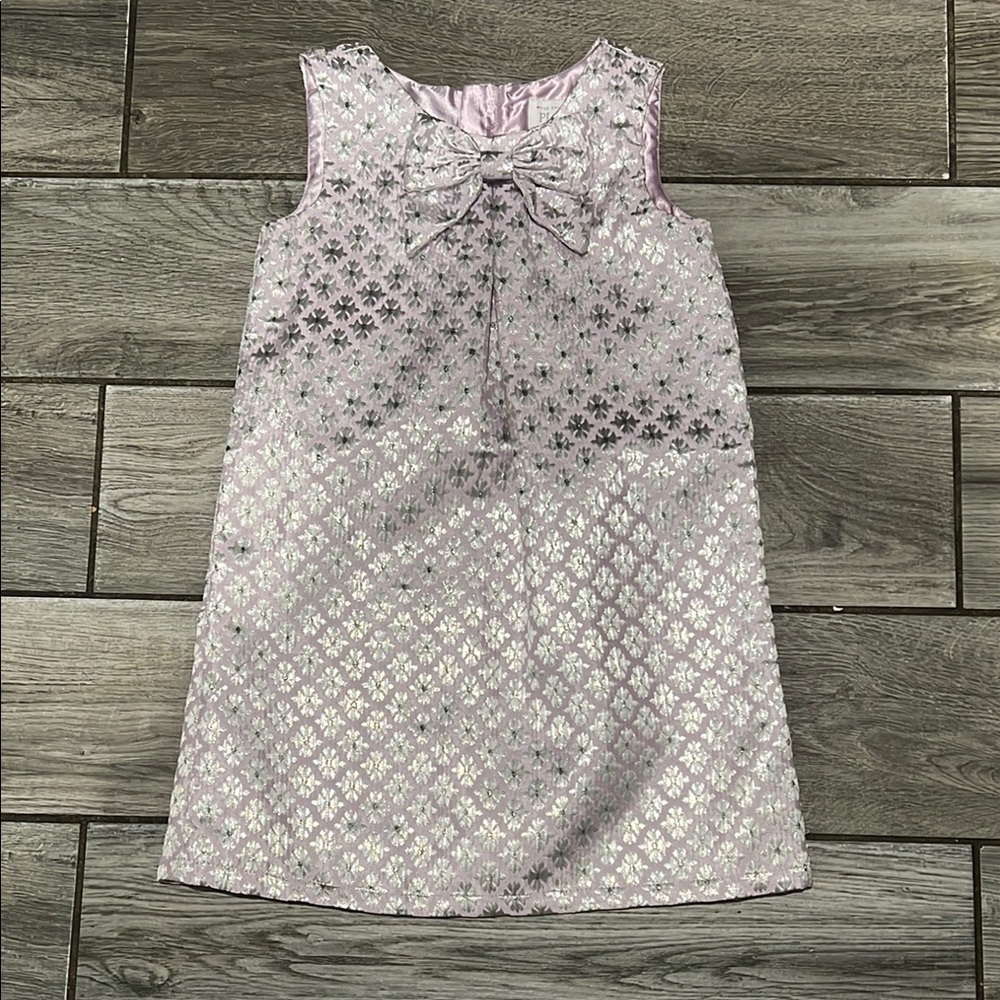 The Children's Place Light Purple Floral Dress with Bow